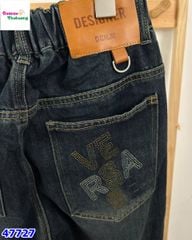 Quần jean dài đen túi versase