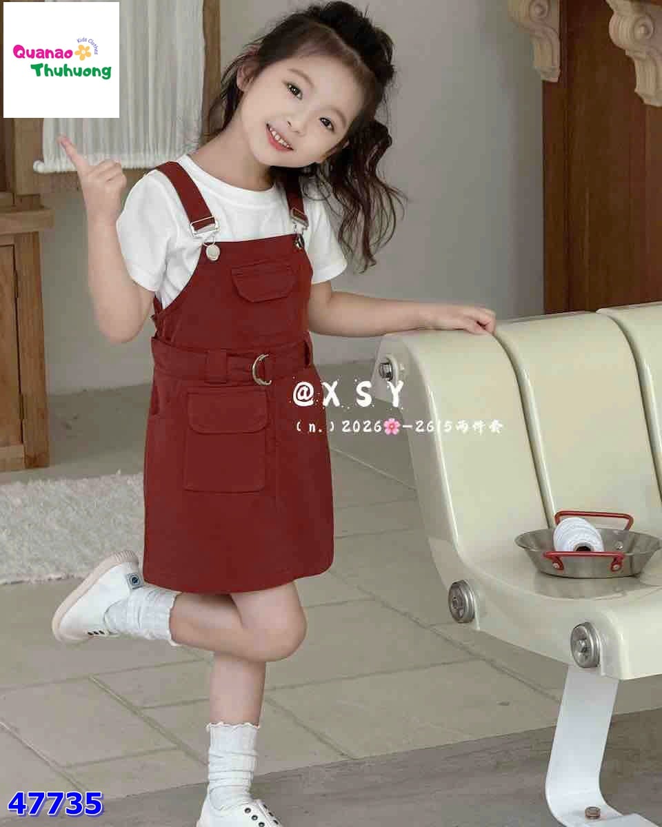 Set yếm đỏ áo trắng