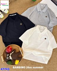 Áo Banbino polo trắng gấu