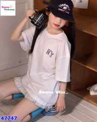 Áo Banbino trắng NY tím