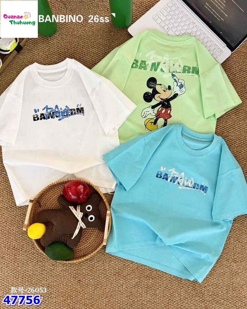 Áo Banbino trắng Mickey