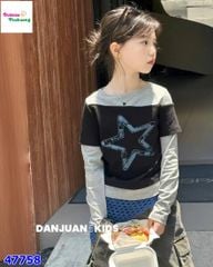 Áo tay dài xám đen ngôi sao xanh