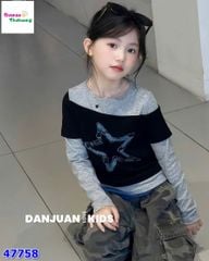 Áo tay dài xám đen ngôi sao xanh