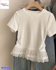 Áo trắng phối ren