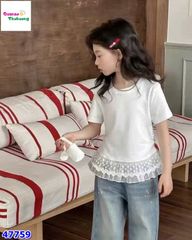 Áo trắng phối ren