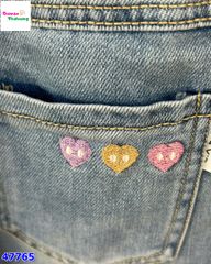 Quần jean xanh dài hoa