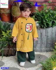 Áo dài Tết màu vàng chữ An