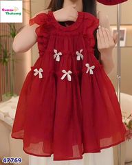 Đầm Sofia đỏ đính nơ