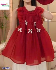 Đầm Sofia đỏ đính nơ