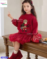 Set váy Luca đỏ cô gái