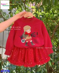 Set váy Luca đỏ cô gái