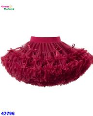 Chân váy tutu đỏ đính nơ