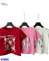 Áo thun trắng nơ trái tim