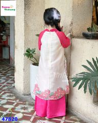 Áo dài Tết June hồng Kitty