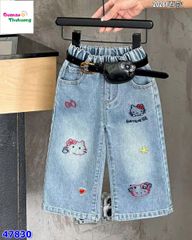 Quần Jean dài Hello Kitty đỏ