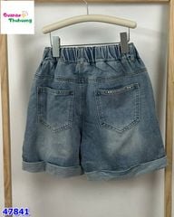 Quần short jean logo hồng