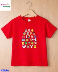 Áo thun đỏ chữ cái màu sắc