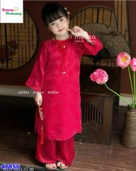 Áo dài Tết MLS đỏ đính hoa