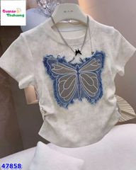 Áo thun xám loang bướm