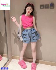 Quần jean short tầng