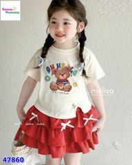 Set váy MLS kem gấu Oh Hello