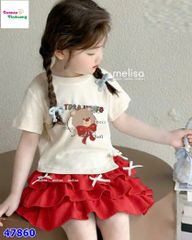 Set váy MLS kem gấu Oh Hello