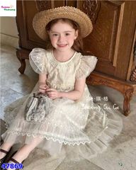 Đầm tiệc kem ren hoa