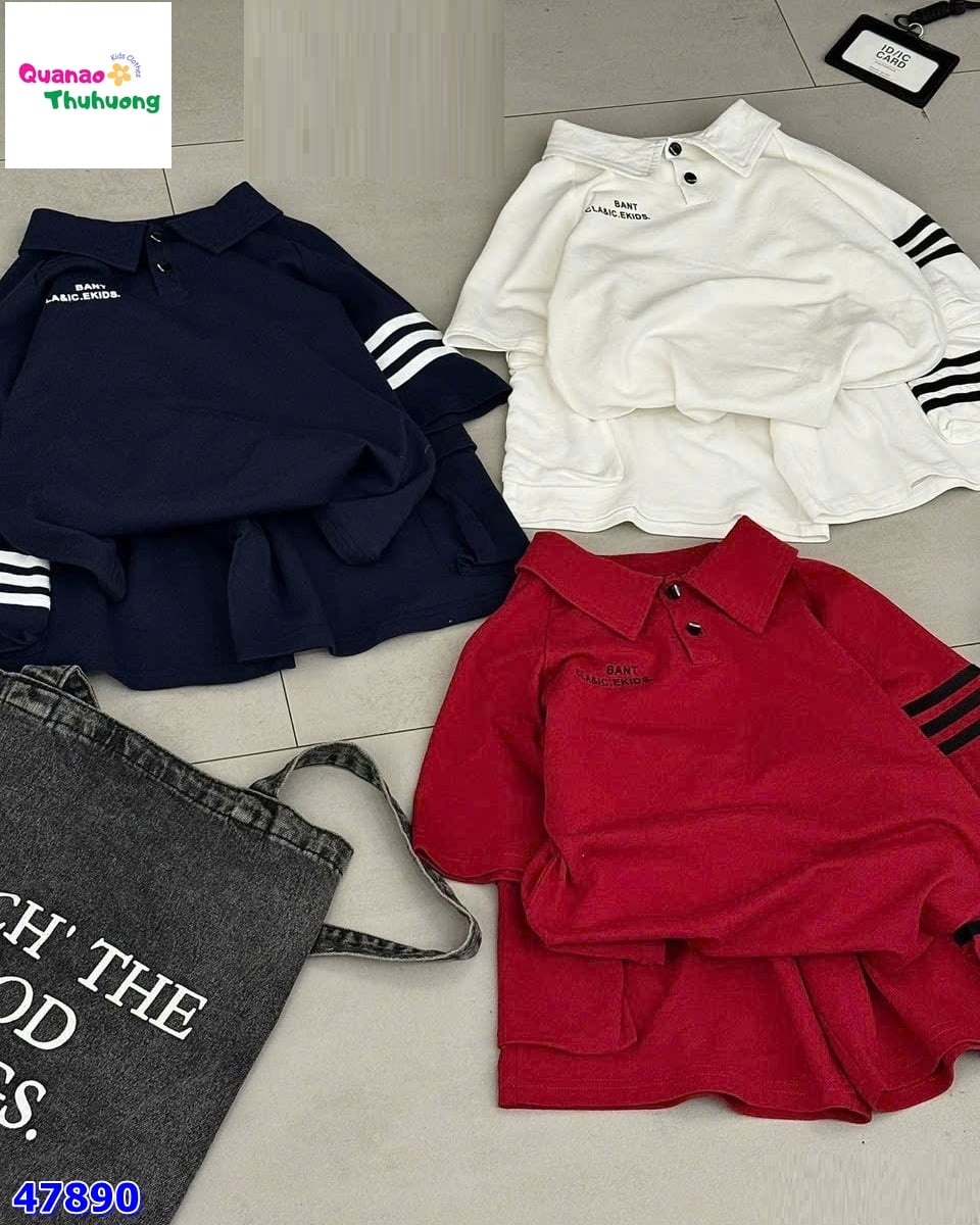 Set bộ polo trắng 3 sọc