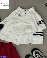Set bộ polo trắng 3 sọc