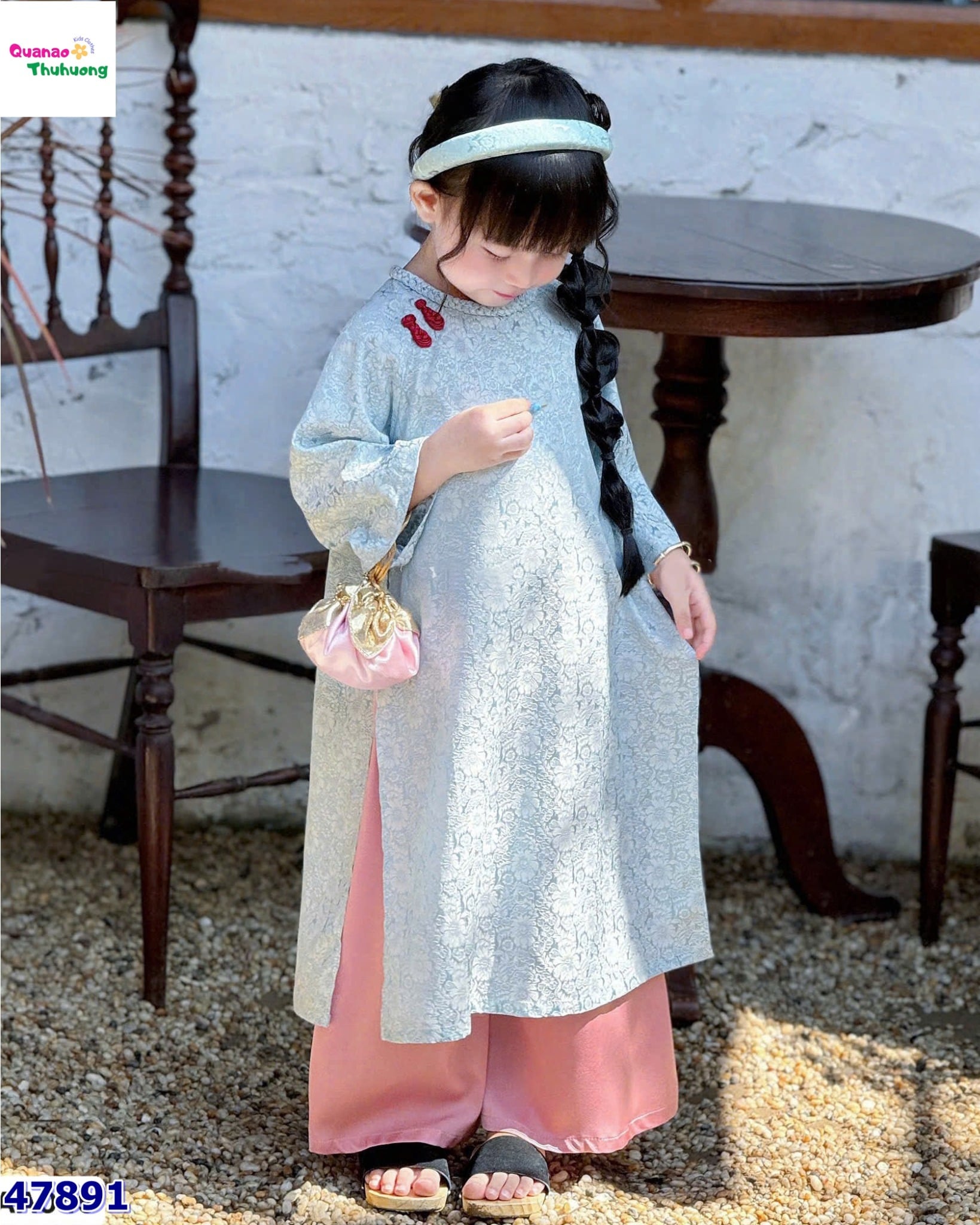 Áo dài Oli xanh biển