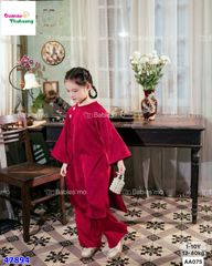 Áo dài Tết Babies Mo đỏ hoa ngọc