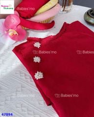 Áo dài Tết Babies Mo đỏ hoa ngọc