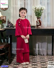 Áo dài Tết Babies Mo đỏ hoa ngọc