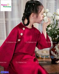 Áo dài Tết Babies Mo đỏ hoa ngọc