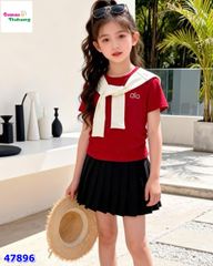 Set váy NYY 3 món áo đỏ Alo, khăn choàng