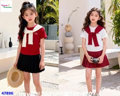 Set váy NYY 3 món áo đỏ Alo, khăn choàng