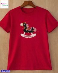 Áo thun đỏ thêu ngựa