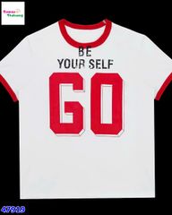Áo thun trắng chữ đỏ