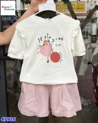 Set bộ áo trắng cô gái cherry