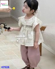 Set bộ kem hoa nhí, quần hồng