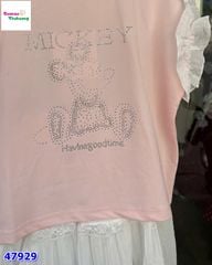 Set váy DDH áo hồng Mickey