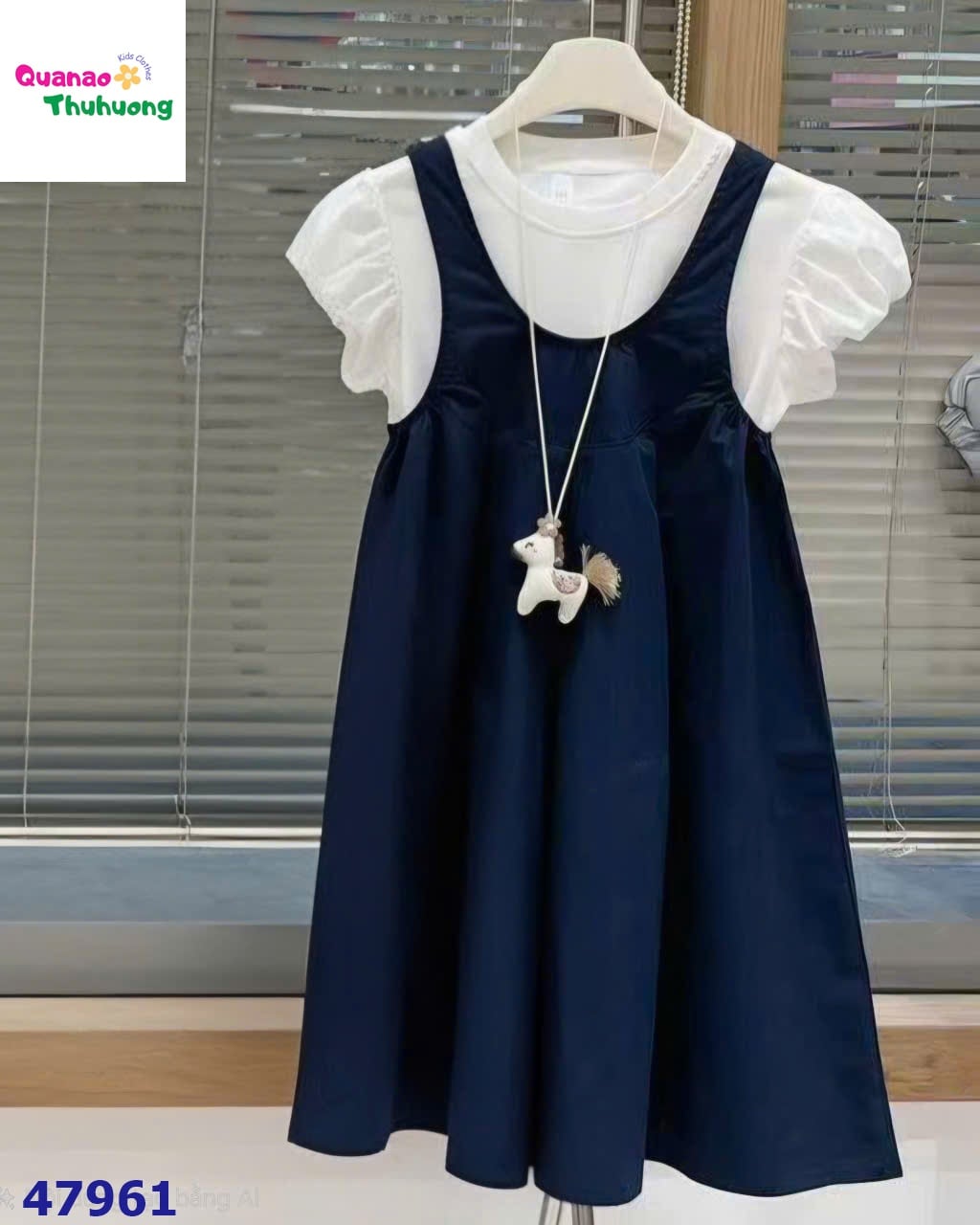 Set đầm yếm DDH xanh jean