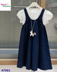 Set đầm yếm DDH xanh jean