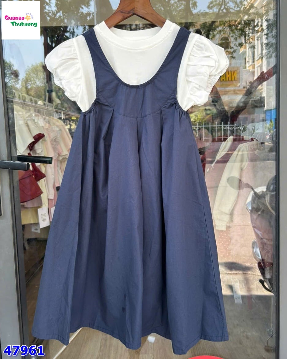 Set đầm yếm DDH xanh jean