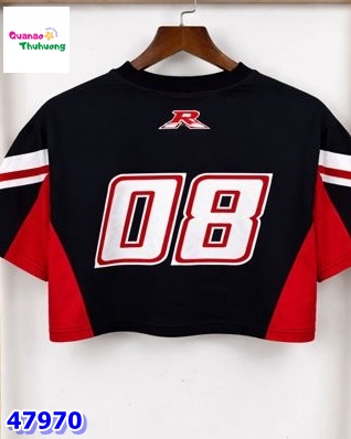 Áo croptop Chaoboy đen đỏ 08