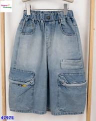 Quần short jean CB xanh túi hộp