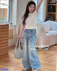 Quần jean HSD xanh + thắt lưng