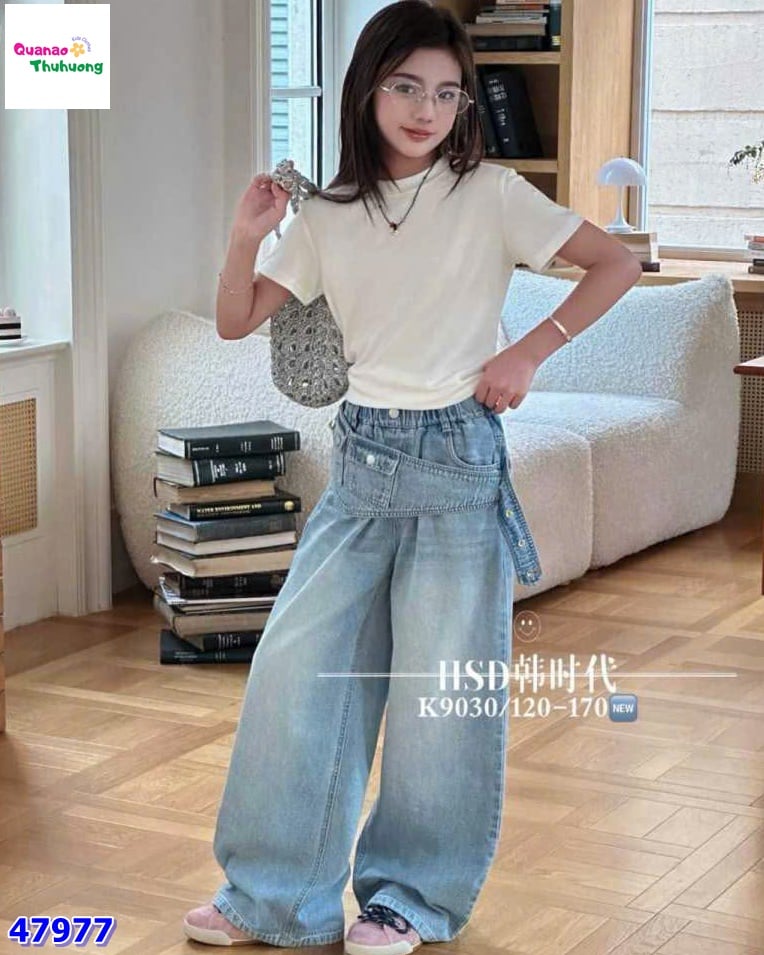 Quần jean HSD xanh + thắt lưng