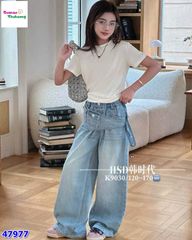 Quần jean HSD xanh + thắt lưng