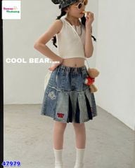 Chân váy jean CB chữ đỏ